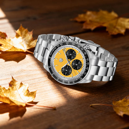 ROSSITIMI Urban Premium Men Quartz Watch Light Luxury Sports Stainless Steel VK63 Tachymeter Luminous 100m Diving Luminous Reloj