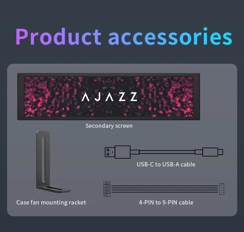 Ajazz AKP02 9,2-Zoll-DIY-Universal-Zweitbildschirm aus Aluminiumlegierung mit verschiedenen anpassbaren Designs, geeignet für Windows 7