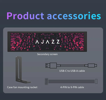Ajazz AKP02 9,2-Zoll-DIY-Universal-Zweitbildschirm aus Aluminiumlegierung mit verschiedenen anpassbaren Designs, geeignet für Windows 7
