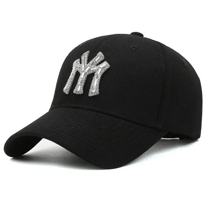 MY Rhinestone-kasket til kvinder – forår og efterår – streetwear, casual, udendørs, Duck Tongue-kasket, mode, alsidig baseballkasket, solskærm