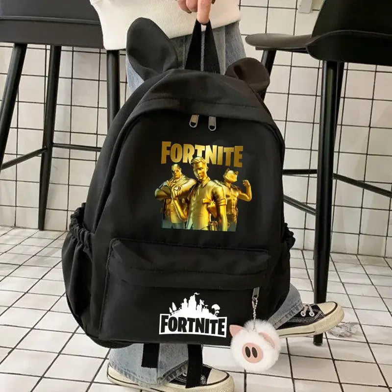 Nauja „Fortnite“ animacinio stiliaus kuprinė berniukams ir mergaitėms, kasdienė mokyklinė kuprinė, didelės talpos mokinio krepšys su triušio ausimis, kelioninė kuprinė, kanceliarinių prekių dovana