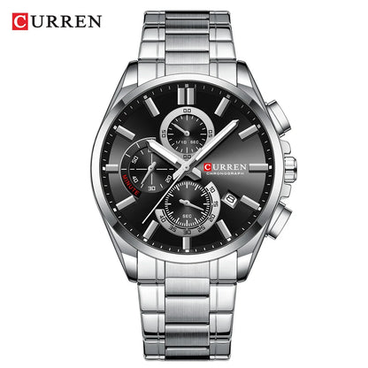 CURREN mode décontracté homme d'affaires montre de luxe bracelet en acier inoxydable montres à Quartz lumineux chronographe calendrier montre