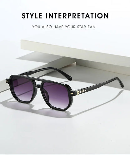 Frame-shaped arrow decorative sunglasses, suitable for both men and women for daily outings, perfect for sun protection.