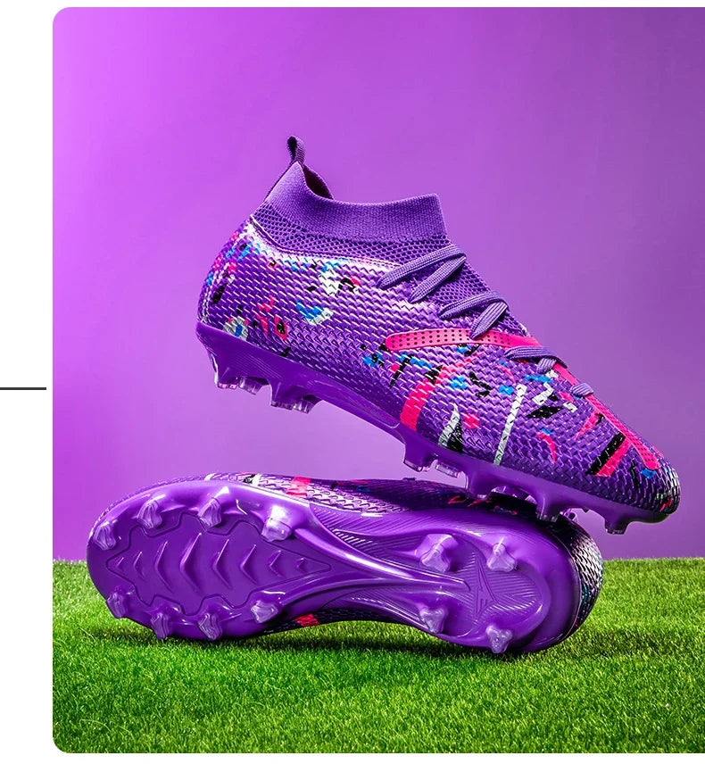 Nouvelles chaussures de football pour hommes, chaussures d'entraînement professionnelles, chaussures de football, baskets de match, chaussures de sport pour l'extérieur sur gazon, antidérapantes, ultralégères, unisexes