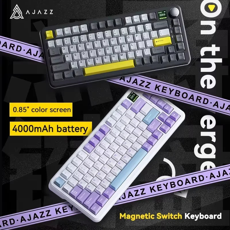 AJAZZ AK820 MAX Magnetic Switch Mechanical Gaming Keyboard, Wired 75% RGB Gasket Mechanical Keyboard with Type-C, Hot-Swappable PBT Keycaps, 8000Hz Polling Rate