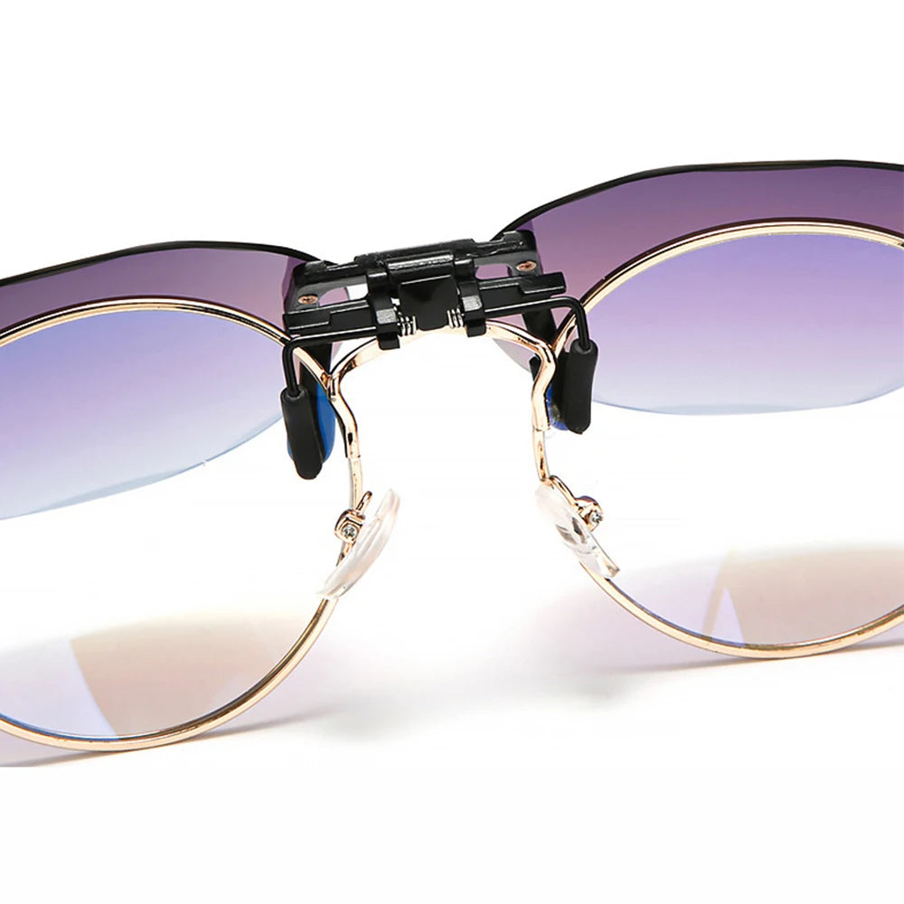 Women Sunglasses Clip-on Polarized Optical Glasses Clip Diamond Cut Mirror Eyeglasses Anti-UV Driving Sunglasses 2026 Trendy