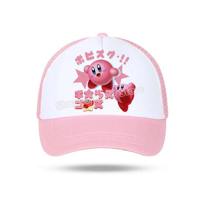 Kirby Summer Baseball Polyester Hats Universal Casual Cap Truck Driver Cartoon Peripheral Items Adult Adjustable Children Action