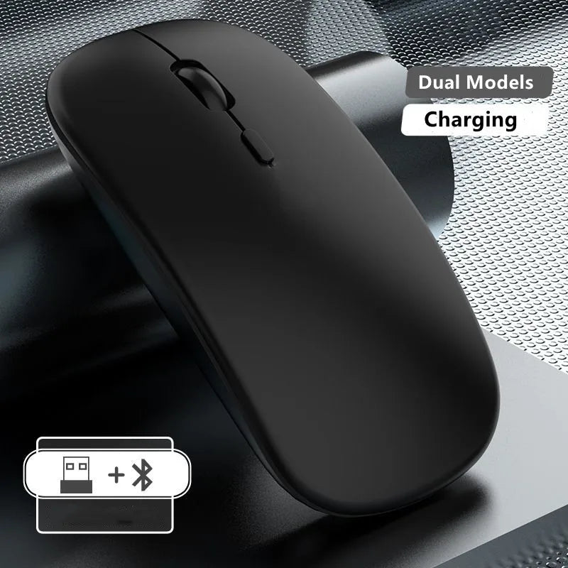 Wireless Mouse Rechargeable Dual Modes Bluetooth-compatible 2.4G USB Computer Mice For Laptop iPad Tablet Notebook Gaming Mouse