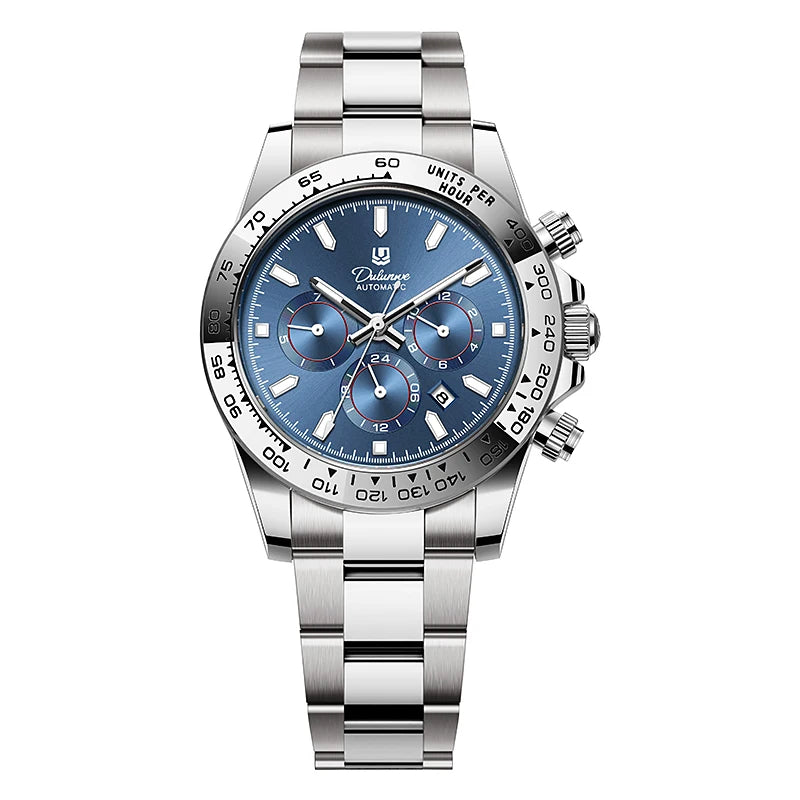 2026 NEW Automatic Mechanical Watch Man Silver Business Casual 3ATM Waterproof Multi-functional Men's Watches