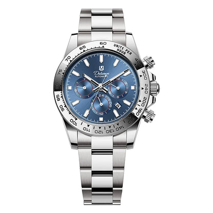 2026 NEW Automatic Mechanical Watch Man Silver Business Casual 3ATM Waterproof Multi-functional Men's Watches