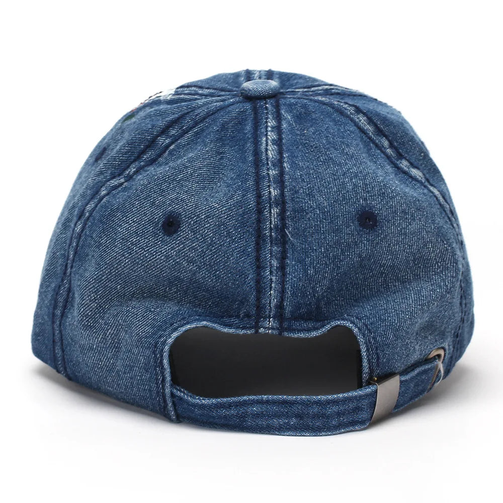 New European and American style letter embroidered baseball caps, personalized distressed and patched baseball caps, sun hats