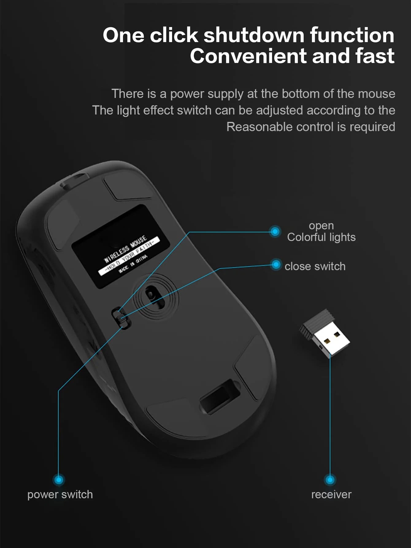 Wireless Mouse, 6 Keys, Silent Office Wireless Mouse, E-Sports Games Non-Slip Wireless Mouse