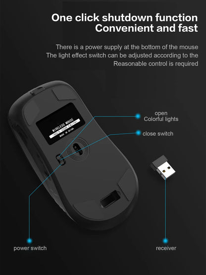 Wireless Mouse, 6 Keys, Silent Office Wireless Mouse, E-Sports Games Non-Slip Wireless Mouse
