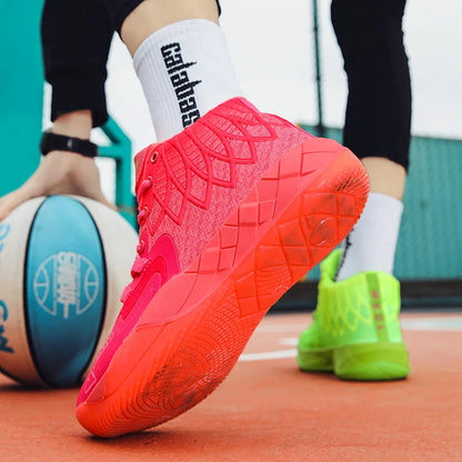 The youth actual combat basketball shoe movement outdoor comfortable cushioning wear-resisting fashion breathable high quality