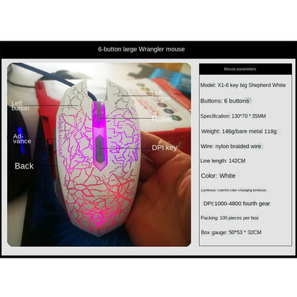 2400 DPI USB Wired Gaming Mouse LED Backlit Professional Gamer Mice Ergonomic Computer Mouse for PC Laptop Macbook