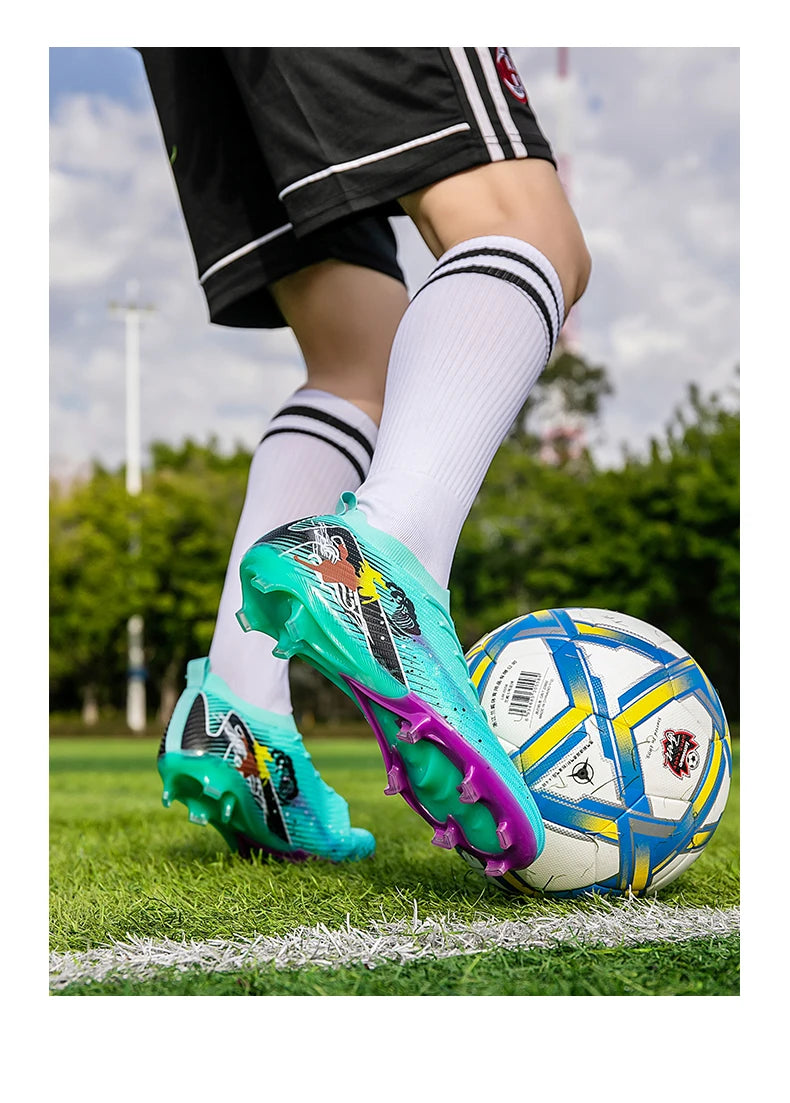 Nouvelles chaussures de football pour hommes, ultralégères, crampons longs FG, chaussures d'entraînement, chaussures de football antidérapantes pour l'extérieur, livraison directe