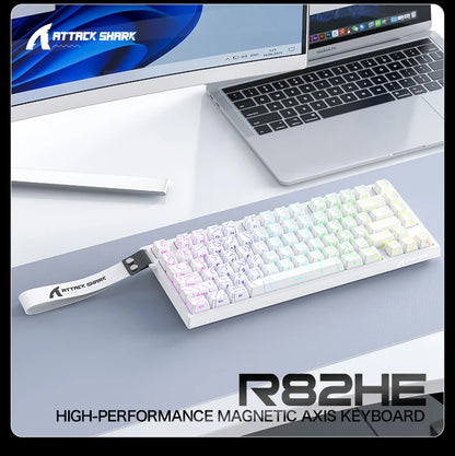 ATTACK SHARK R82 HE 75% Magnetic Keyboard 8000Hz Rapid Trigger 0.005mm RT 0.08ms Latency RGB Wired Gaming Keyboard