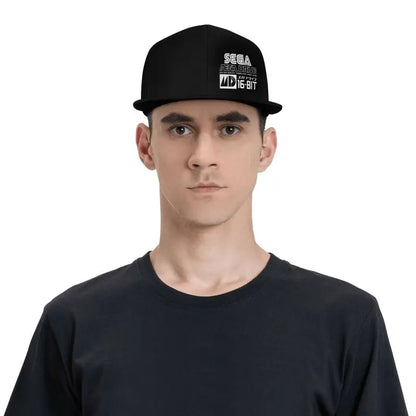 Sega Mega Drive Japanese Vinyl Baseball Cap Men Hip Hop Flat Bill Caps Unisex Adjustable Snapback Skull Hats Skateboard Hat