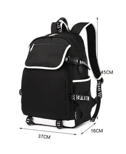 Zaino Fortnites di grande capacità, borsa casual a tracolla con porta USB, unisex, stile anime, cartella per studenti, nuovo regalo di cancelleria elegante