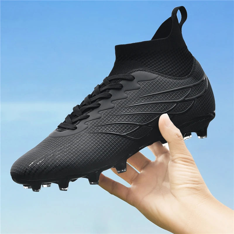 Superfly FG bottes de Football crampons de Football en plein air chaussures noires chaussures de Sport professionnelles souples bottes confortables respirantes grande taille