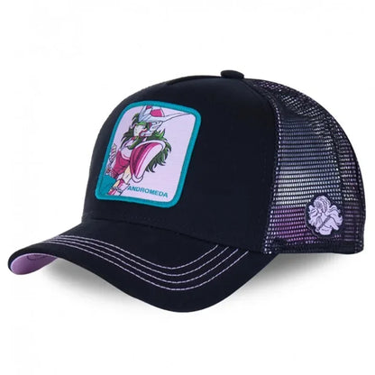 Saint Seiya Βαμβακερό καπέλο μπέιζμπολ τύπου snapback με μοτίβα anime και καρτούν για άνδρες και γυναίκες, στυλ hip hop και καπέλο trucker με πλέγμα για μπαμπάδες, Dropshipping