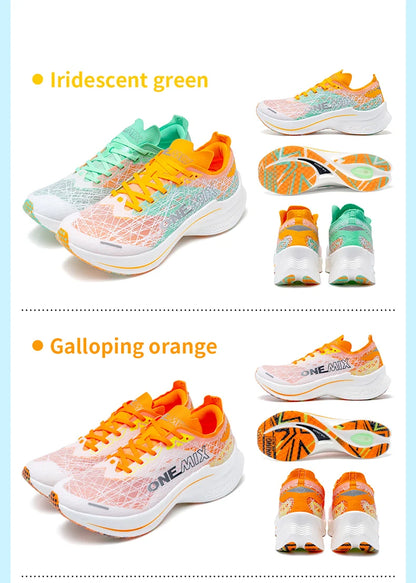 ONEMIX Carbon Plate Running Shoes for Men Shock Absorption Ultra-light Sports Shoes Rebound Outdoor Women Marathon Sneakers