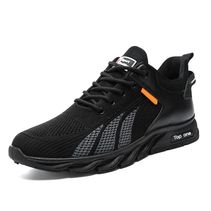 Moda Herrsneakers Mesh-skor Casualskor Snörskor för män Lätta vulkaniserade skor Promenadsneakers Zapatillas Hombre