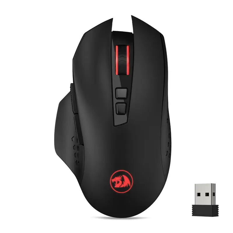 Redragon M656 Gainer Wireless Gaming Mouse, 4000 DPI 2.4GHz Wireless Gamer Mouse with 5 DPI Levels, 7 Macro Buttons, Red LED Backlight