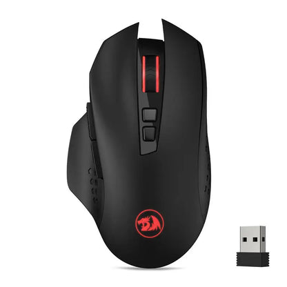 Redragon M656 Gainer Wireless Gaming Mouse, 4000 DPI 2.4GHz Wireless Gamer Mouse with 5 DPI Levels, 7 Macro Buttons, Red LED Backlight