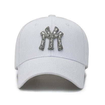 MY Rhinestone-kasket til kvinder – forår og efterår – streetwear, casual, udendørs, Duck Tongue-kasket, mode, alsidig baseballkasket, solskærm
