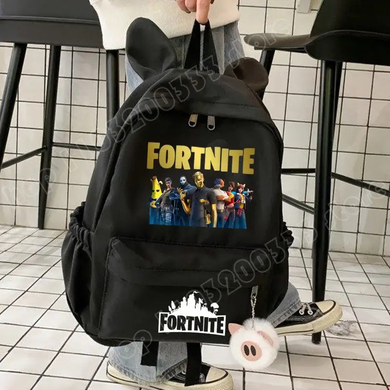 Nauja „Fortnite“ animacinio stiliaus kuprinė berniukams ir mergaitėms, kasdienė mokyklinė kuprinė, didelės talpos mokinio krepšys su triušio ausimis, kelioninė kuprinė, kanceliarinių prekių dovana