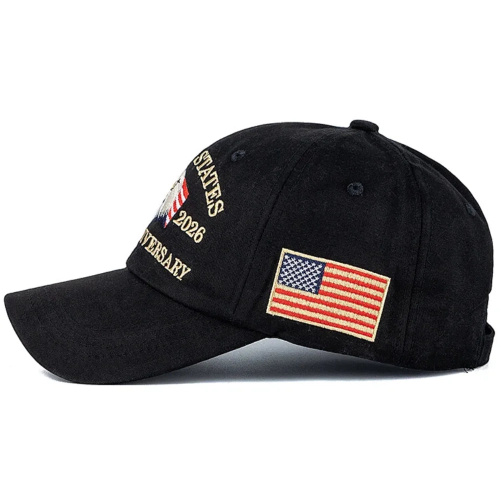 Hot Sale Unisex Baseball Cap American 250th Anniversary 1776-2026 Embroidered Hat Cap Eagle Pattern Outdoor Casual Dad Hat