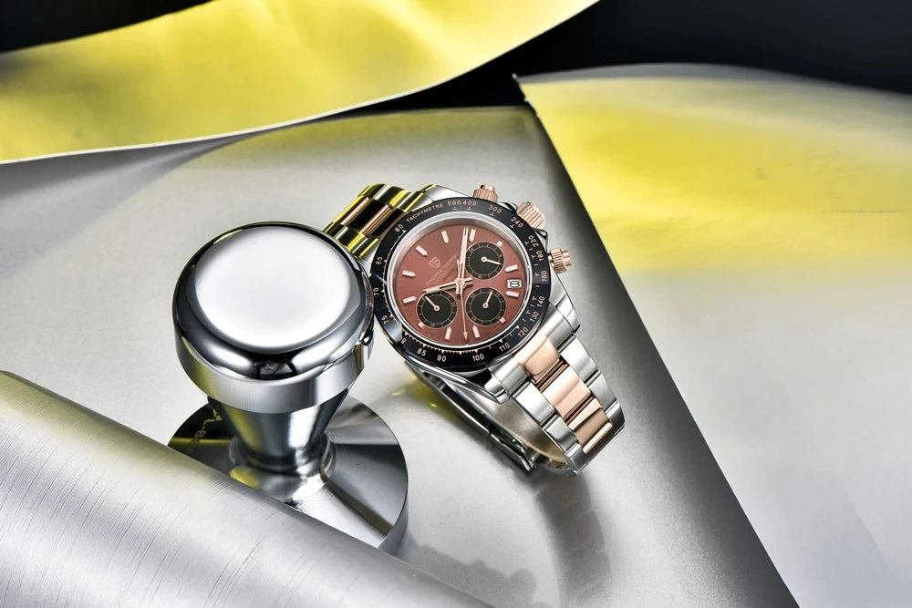 Relógio cronógrafo para homem PAGANI DESIGN – Relógio de pulso de luxo com movimento de quartzo, luminoso e estanque.