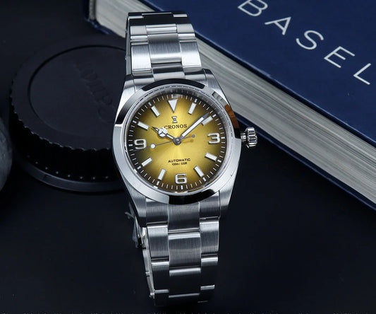 Relojes de lujo para hombre Cronos de 36 mm. Serie Explore Climbing. Reloj deportivo para parejas. NH35 PT5000. Reloj mecánico automático unisex. 10 bar.