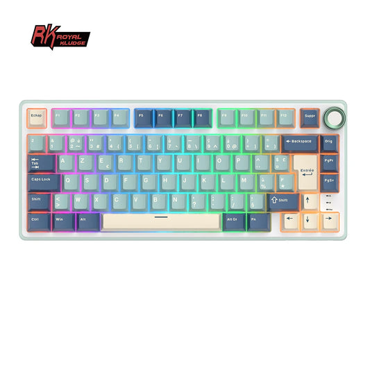 RK R75 Royal Kludge Wired Mechanical Keyboard 80 Keys 80% Gasket RGB Backlit Hot-swappable Gaming Keyboard with MDA PBT Keycaps