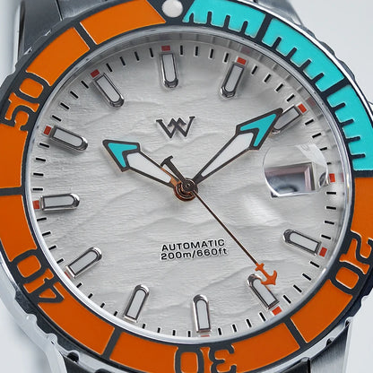 Zegarek WM – automatyczny zegarek mechaniczny NH35 z powłoką antyrefleksyjną, wodoodporny do 200, z szafirowym szkłem – Welly Merck Watch WM206