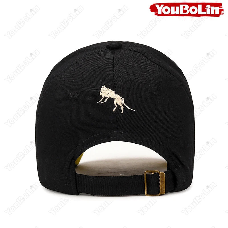 M letter Wolf Totem Embroidery Cotton Adjustable Baseball Cap Sun Hat Trucker Caps Dad Hats