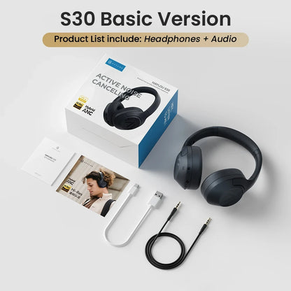 HAYLOU S30 Wireless Bluetooth 5.4 Headphones – 43dB Adaptive Noise Cancelling ANC Headset, 40mm Drivers, 80H Playtime, Hi-Res Audio Over-Ear Headphones