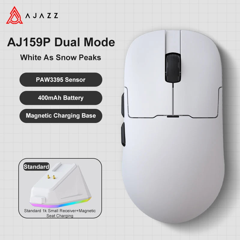 AJAZZ AJ159 APEX/AJ159PRO Wireless Gamer Mouse with RGB Magnetic Charging Base Lightweight AJ159P Gaming Mouse for PC Laptop