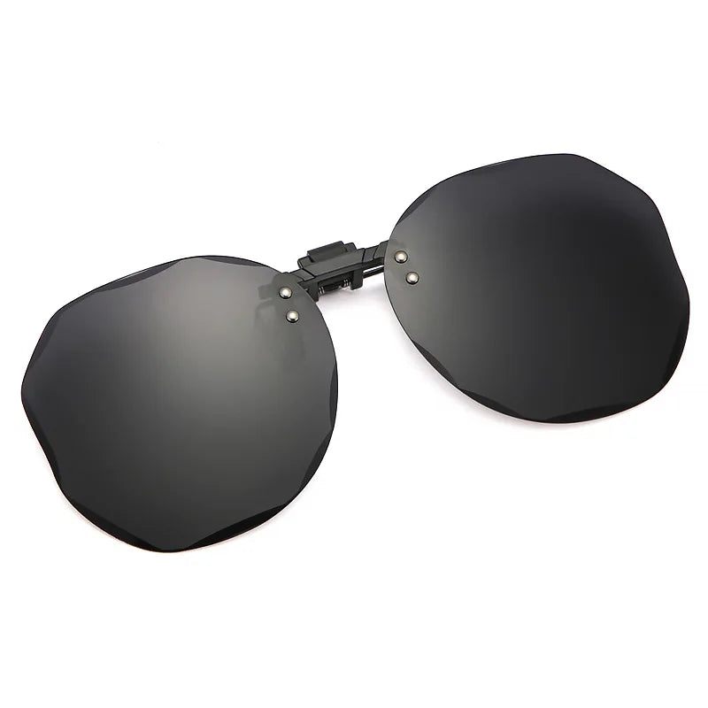 Women Sunglasses Clip-on Polarized Optical Glasses Clip Diamond Cut Mirror Eyeglasses Anti-UV Driving Sunglasses 2026 Trendy