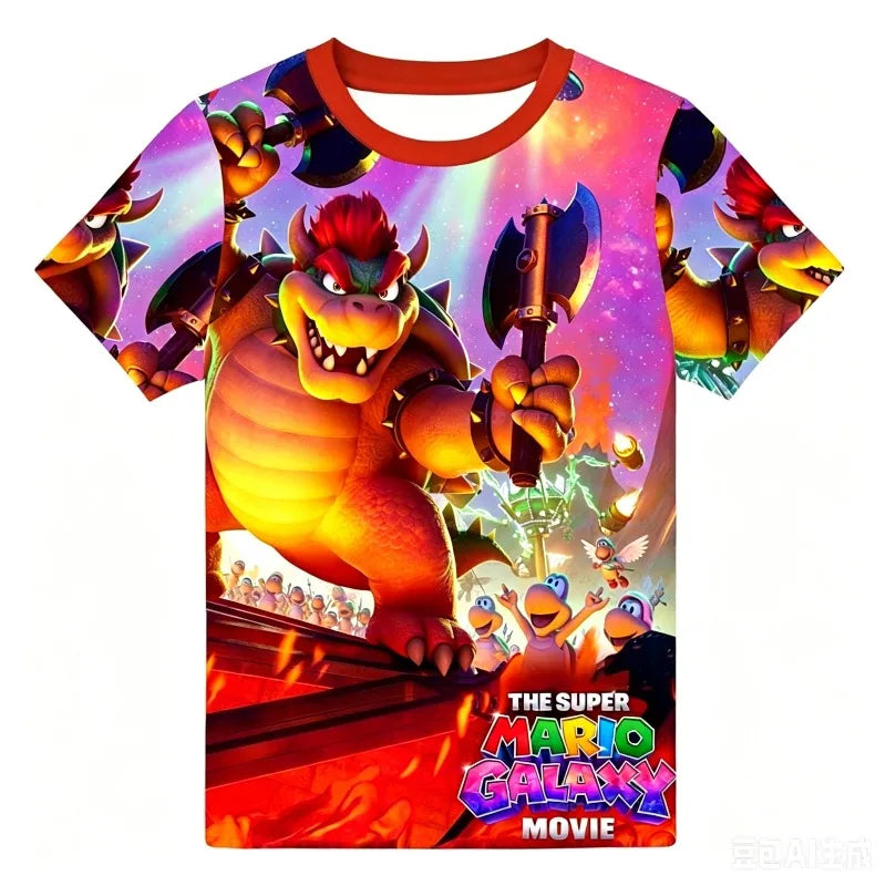 Super Mario Bros 3D Print T-shirt  Adults Children/Youth Mario Peach Sonic Game Cartoon Short Sleeve Tee Streetwear Casual Tops