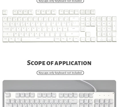 104 Keys Korean French Russian Spanish German Backlit Keycaps For Mx Switch Mechanical Keyboard OEM Profile ABS Key Caps DIY