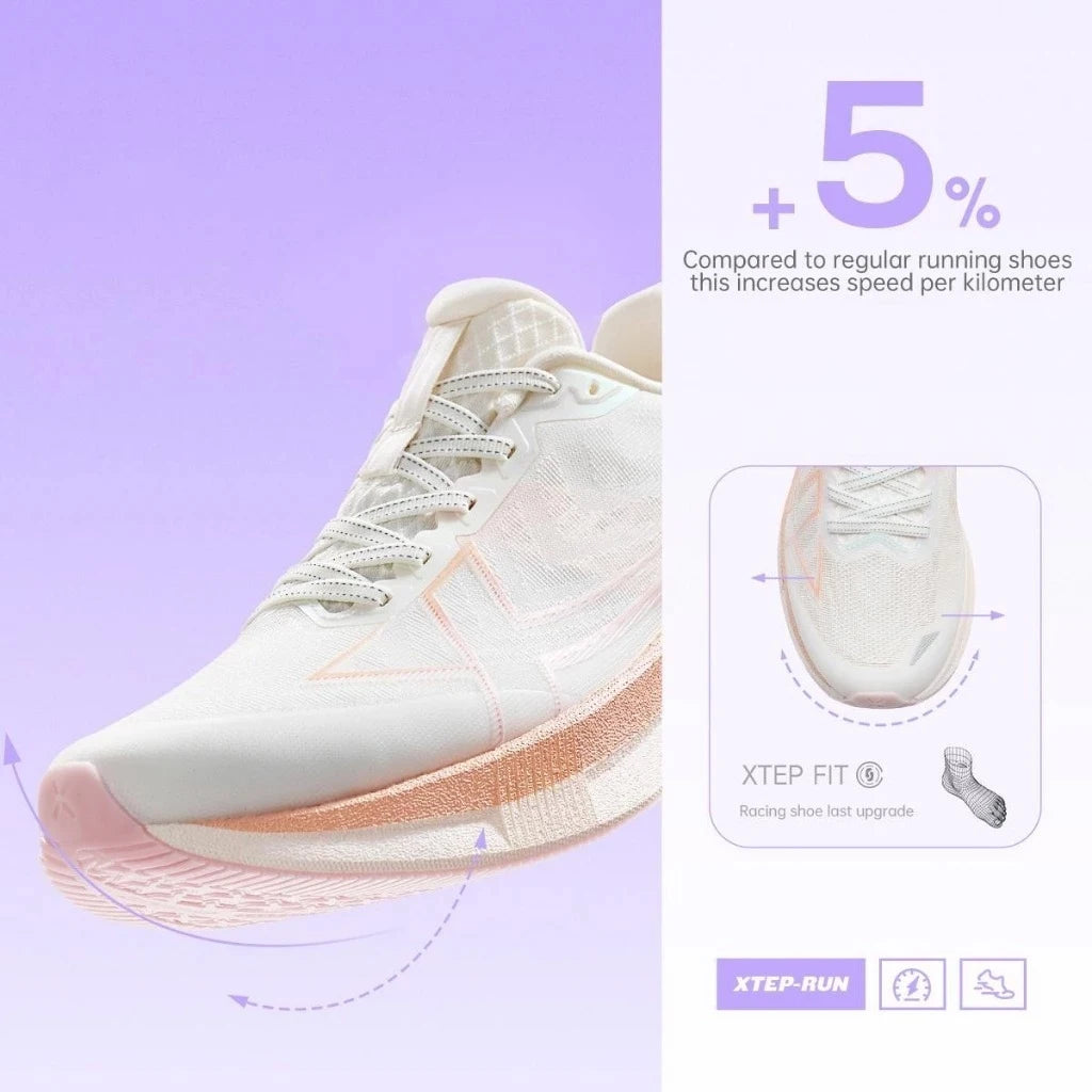 Xtep 2000 km 5.0 hardloopschoenen voor dames, slijtvast, duurzaam, gevechtsbestendig, lichtgewicht sneakers 874118110024