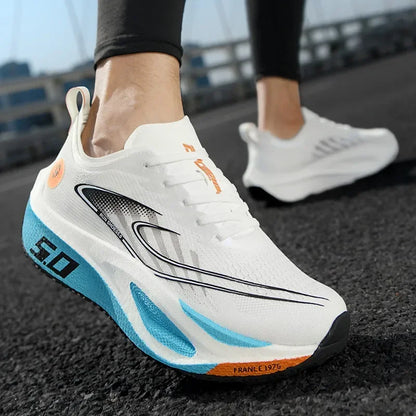 Unisex 2025 Full Carbon Plate Running Shoes Professional Marathon Racing Lightweight Bounce Cushion Breathable Sports Sneakers