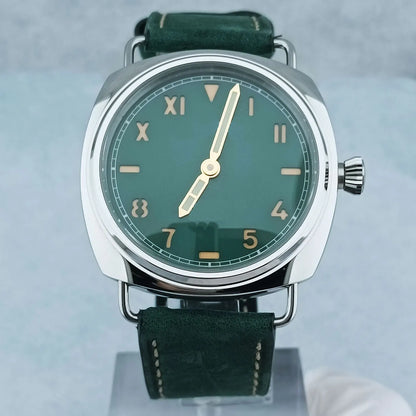 Zegarek męski 46 mm z ręcznym naciągiem, mechanizm Seagull ST3600, szkło szafirowe, wodoodporny, stal nierdzewna 316L, zegarek na zamówienie