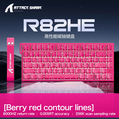 ATTACK SHARK R82 HE 8000Hz Magnetic Switch Keyboard 75% 0.005mm Rapid Trigger Low Latency RGB Hall Effect Wired Gaming Keyboard