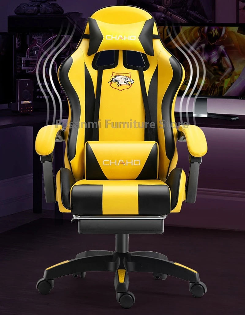 Esports Gamers Swivel Chair with Armrests Internet Anchor Racing Chair High-quality Leather Home Office Computer Gaming Chairs