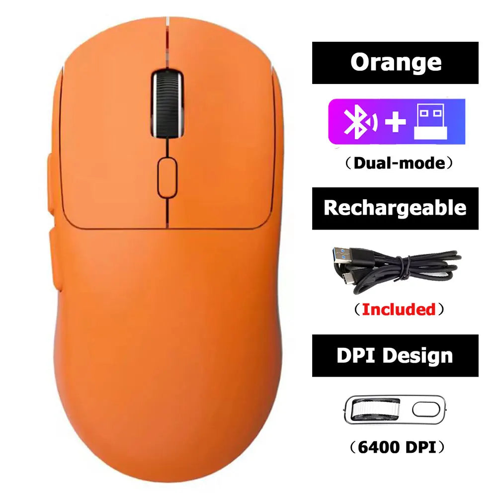 Silent Wireless Mouse 4 Colors Rechargeable Ergonomic Gaming Mice Dual-Mode Bluetooth Computer Gamer Mouse for iPad Office PC