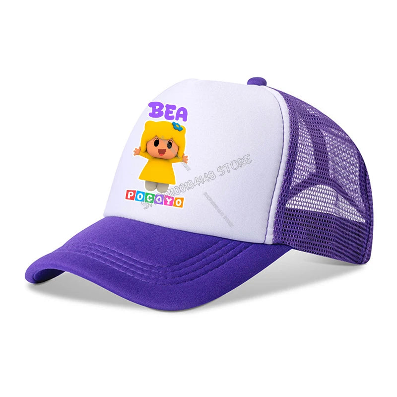 Pocoyos Pattern Baseball Cap for Kids Adult Cartoon Peaked Hat Kawaii Boys Girls Anime Summer Hats Fashion Kids Accessories Gift
