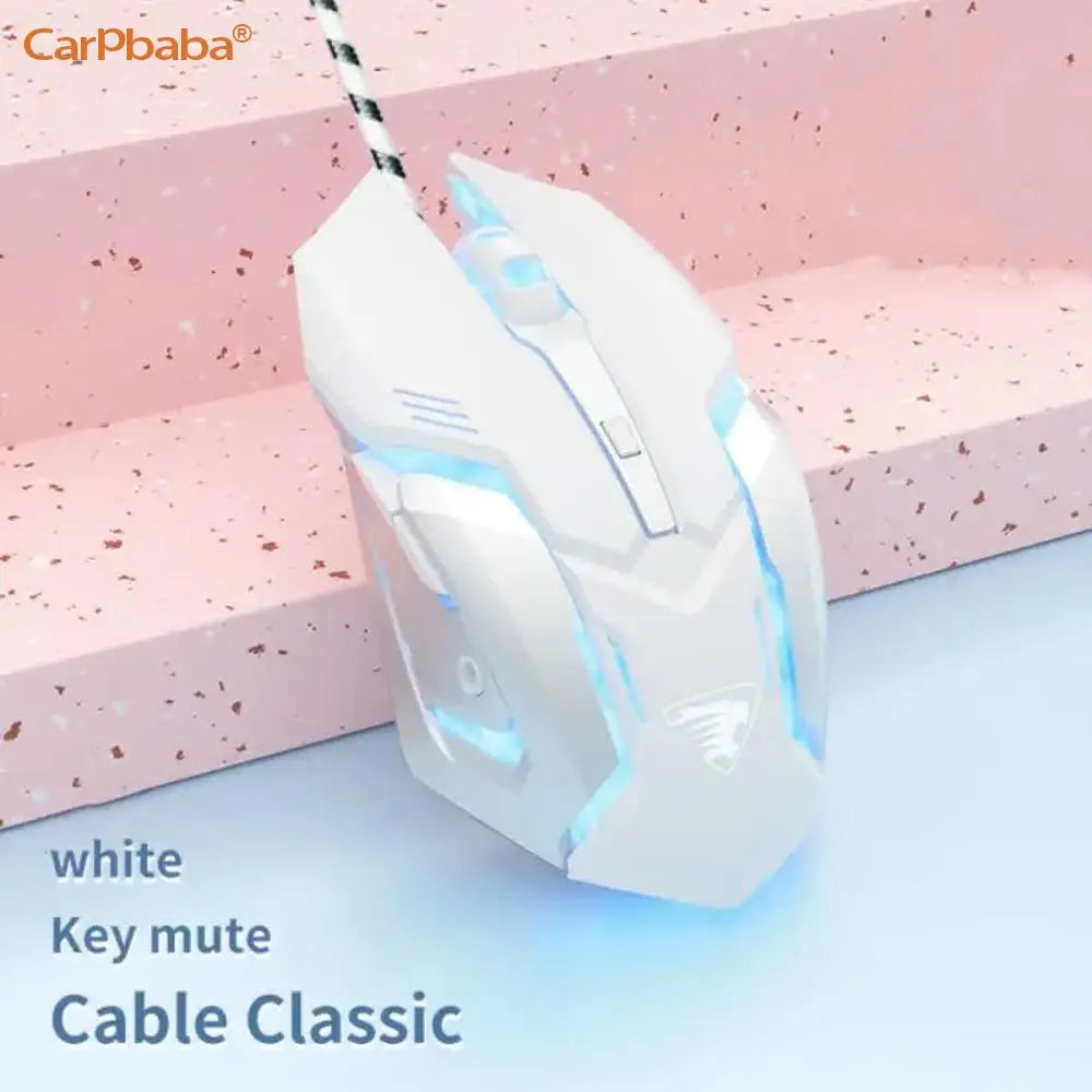 Carpbaba G3 Wired Gaming Mouse Silent Click Pink Mechanical Gaming Mouse for PC, Laptop, MacBook, Office & Esports